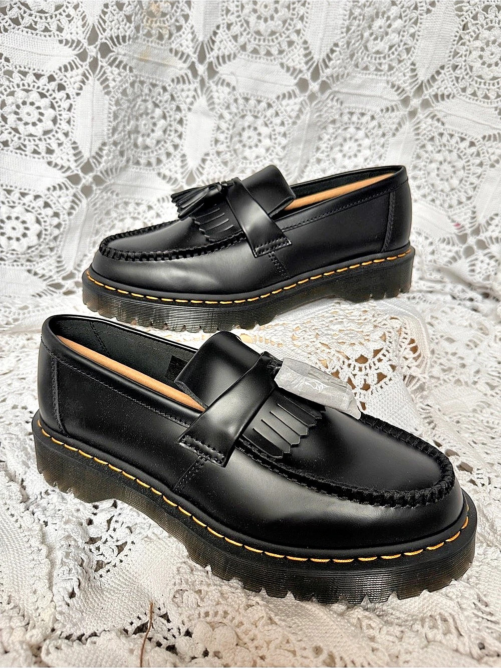 NEW Dr. Martens Adrian Quad Platform Tassel Loafers Black Women’s 11 / Men's 10
